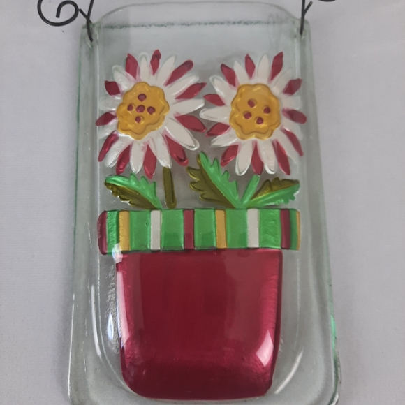 Fused Glass Hanging Pocket Flower Vase - Picture 3 of 9